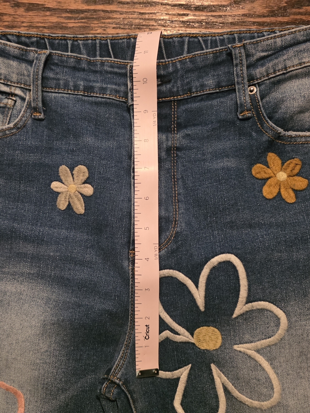 NWT BAR by Alexa Rae x Oli Hali Floral Embroidered Wide Leg Jeans Medium Boho - Picture 9 of 9